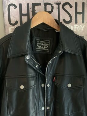Levi's Black Faux Leather Jacket with Silver Hardware